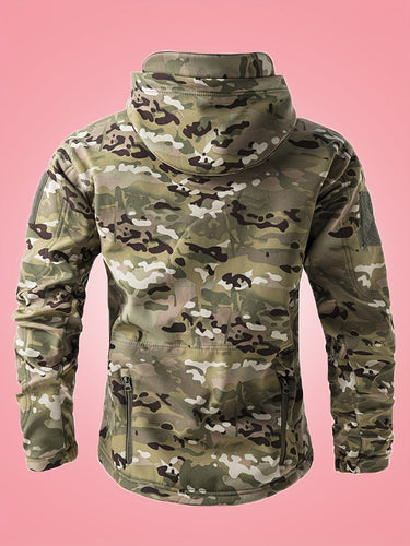 Drune | Militärische Tarn-Windbreaker-Outdoorjacke Mit Reißverschlusstaschen Für Herren - Perfekt für Outdoor-Aktivitäten