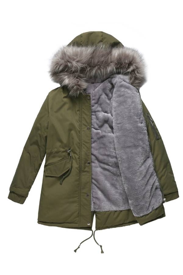Drune | Winter warmer Fleece-Mantel mit Baumwoll-Steppjacke