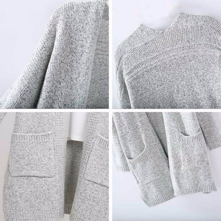 Damen Langer Strickcardigan mit praktischen Taschen und lässigem Schnitt Drune