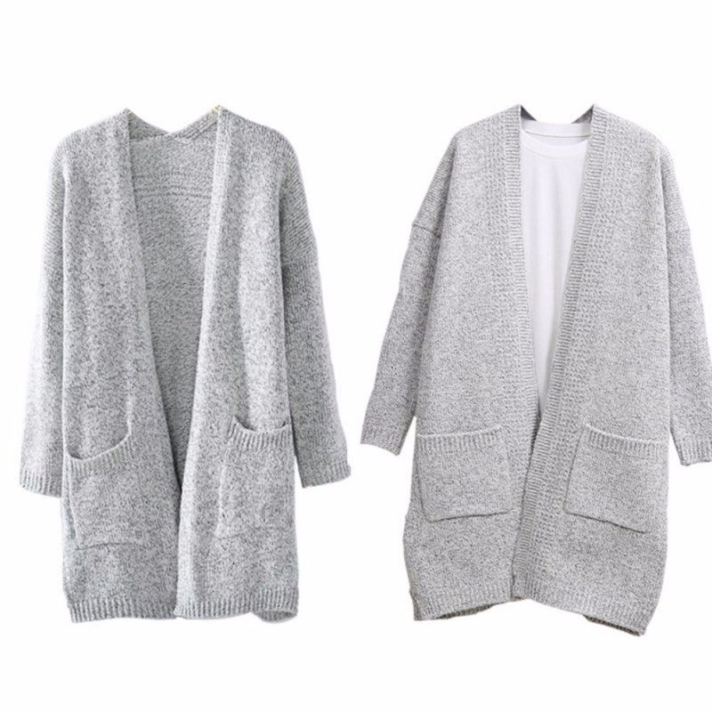 Damen Grobstrick-Cardigan mit großzügigen Taschen und lässigem Design Drune