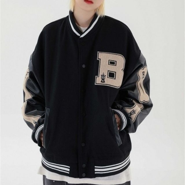 Drune | Varsity Streetwear Bomberjacke mit bestickten Patches