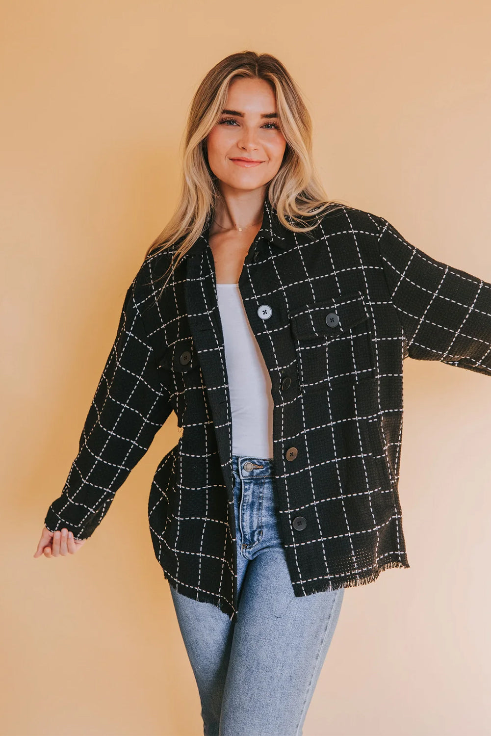 Drune | Karierte Jacke mit Großen Taschen Polyester-baumwolle Schick und Vielseitig
