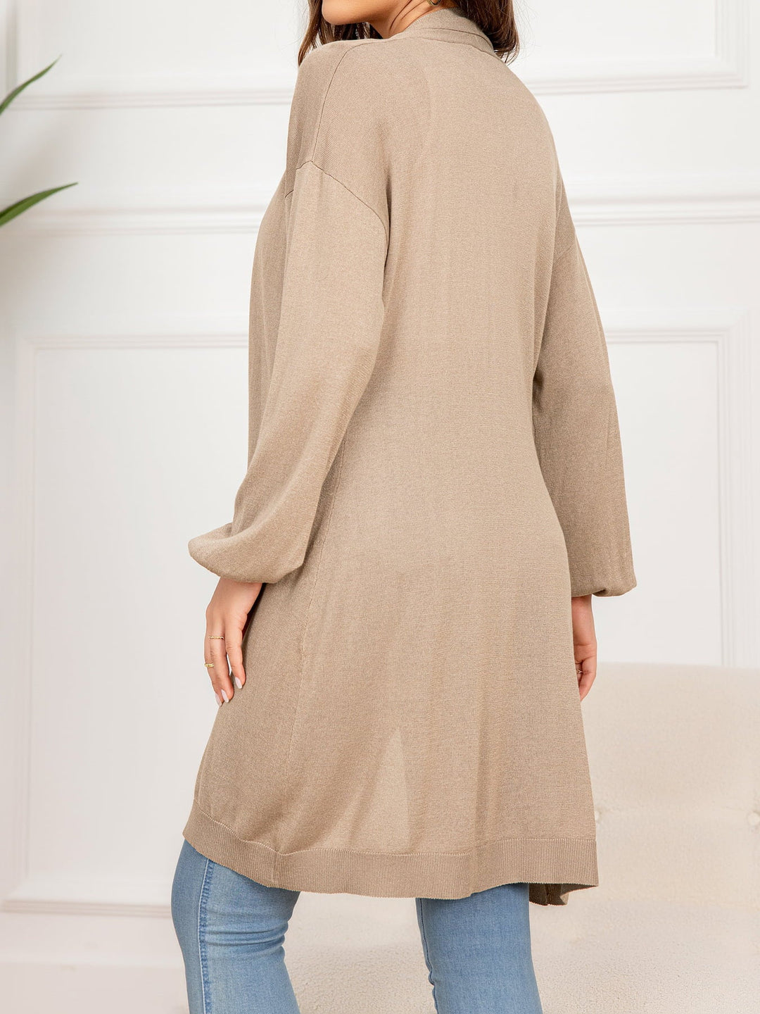 Drune | Gefallen Schulter Offene Front Langarm Cardigan
