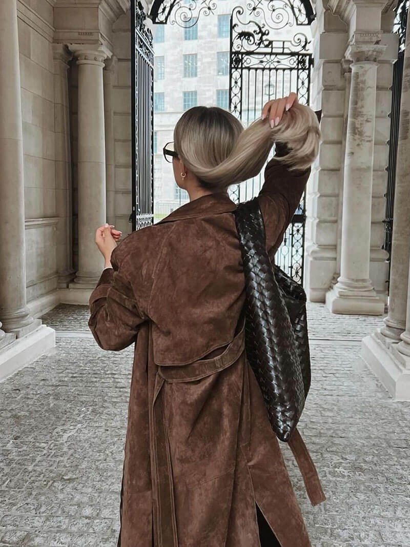 Drune | Damen Klassischer Langer Trenchcoat