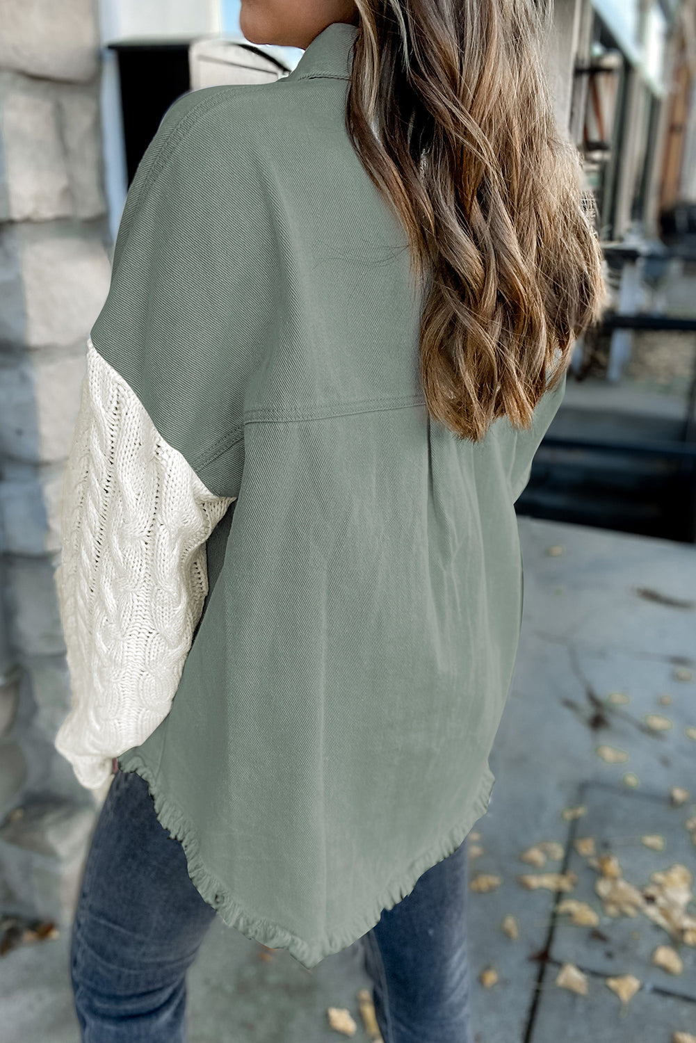Drune | Einzigartige Hybridjacke mit Strickärmeln Baumwolle und Acryl Modern und Warm