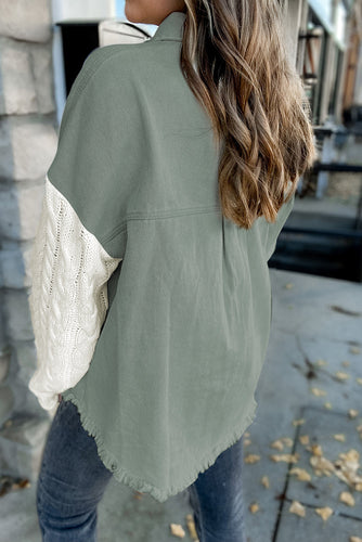 Drune | Einzigartige Hybridjacke mit Strickärmeln Baumwolle und Acryl Modern und Warm