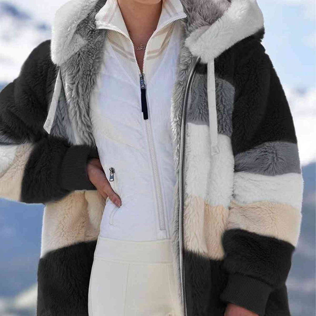 Drune | Color Block Zip-Up Kapuzenjacke
