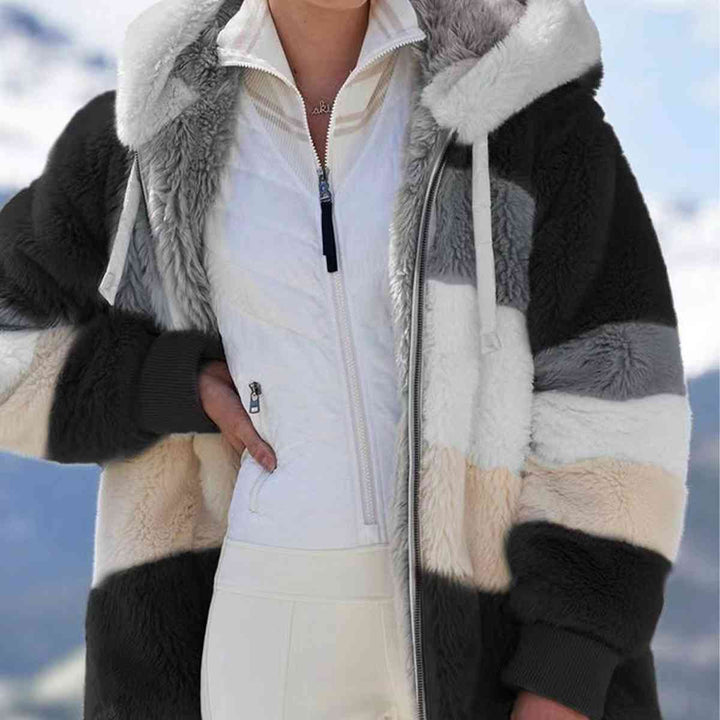 Drune | Color Block Zip-Up Kapuzenjacke