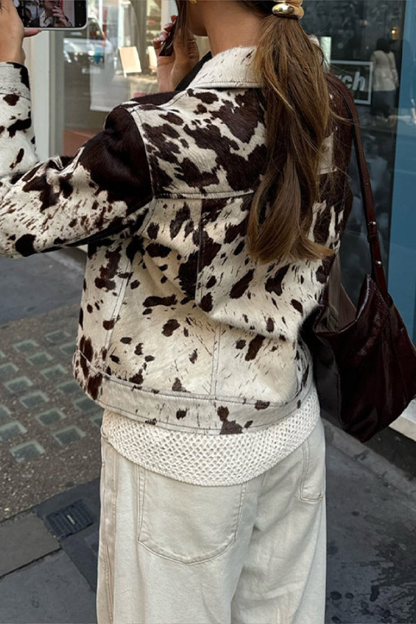Drune | Revers Bequem Lässig Bedruckte Hemdjacke