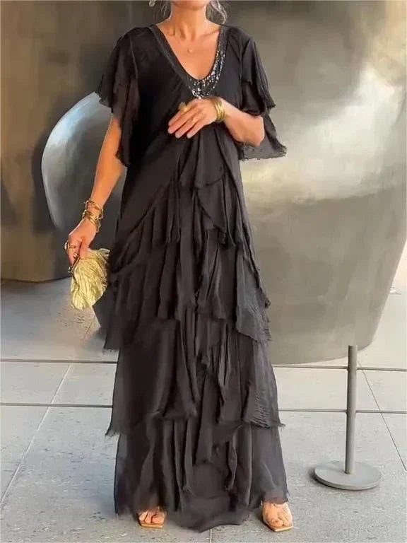 Drune | Elegantes Maxikleid mit Tiefem Ausschnitt