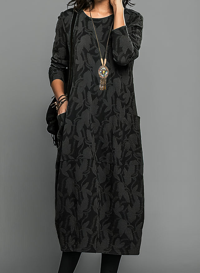 Drune | Lässig Rundhals Winterkleid