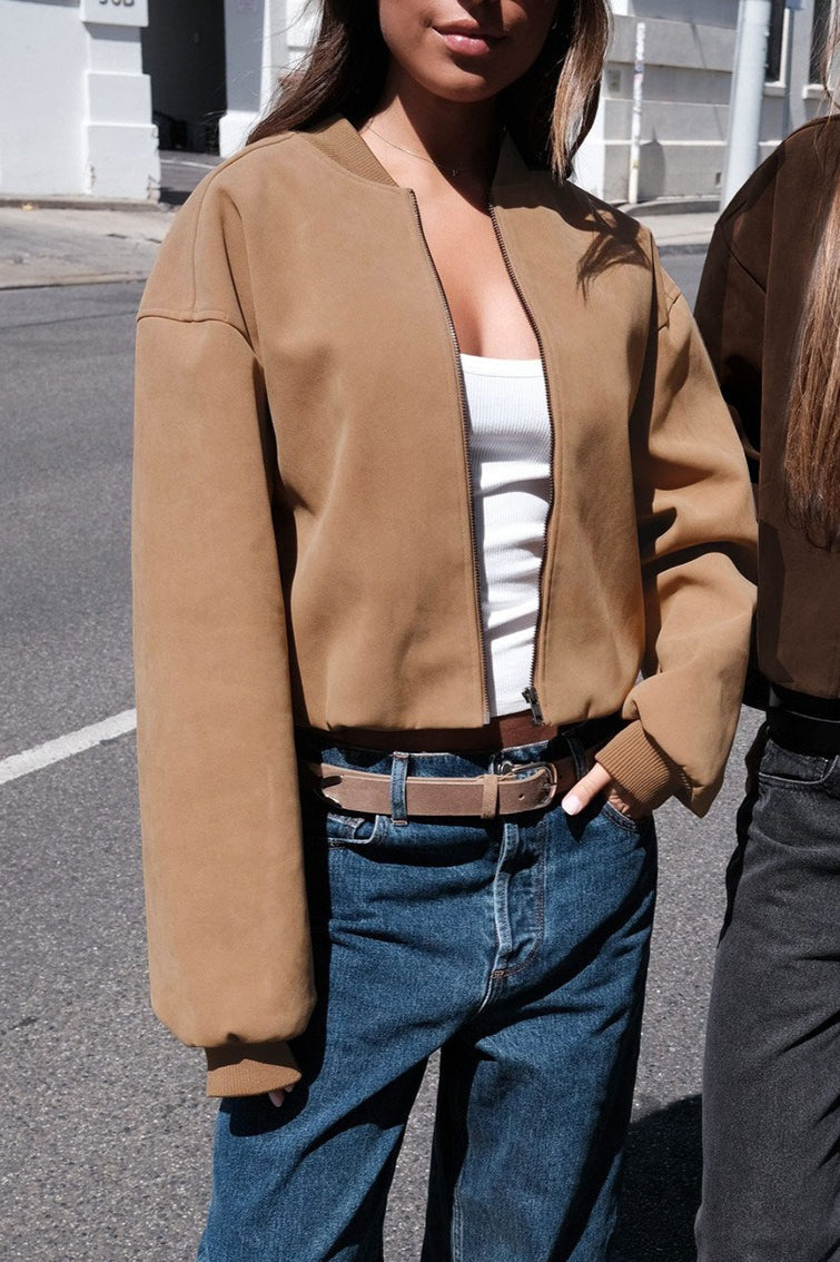 Drune | Fauxsuede Bomberjacke