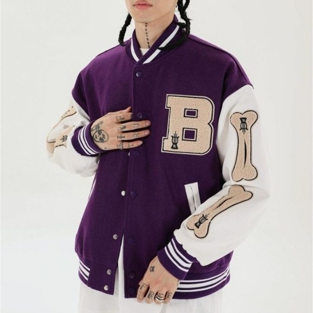 Drune | Varsity Streetwear Bomberjacke mit bestickten Patches