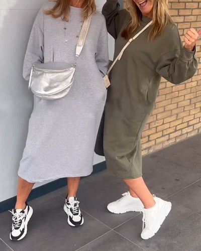Drune | Kleid mit Rundhalsausschnitt und Taschen