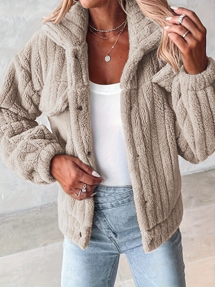 Drune | Teddyjacke mit Taschen Weich und Gemütlich Perfekt Für Kalte Tage