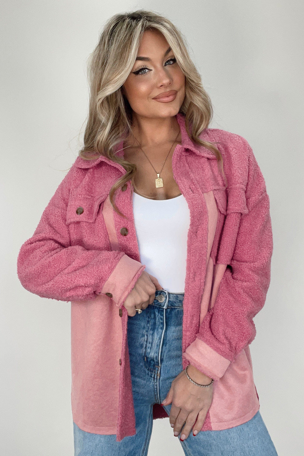Drune | Weiche Hemdjacke mit Knöpfen Polyester Lässig und Trendy