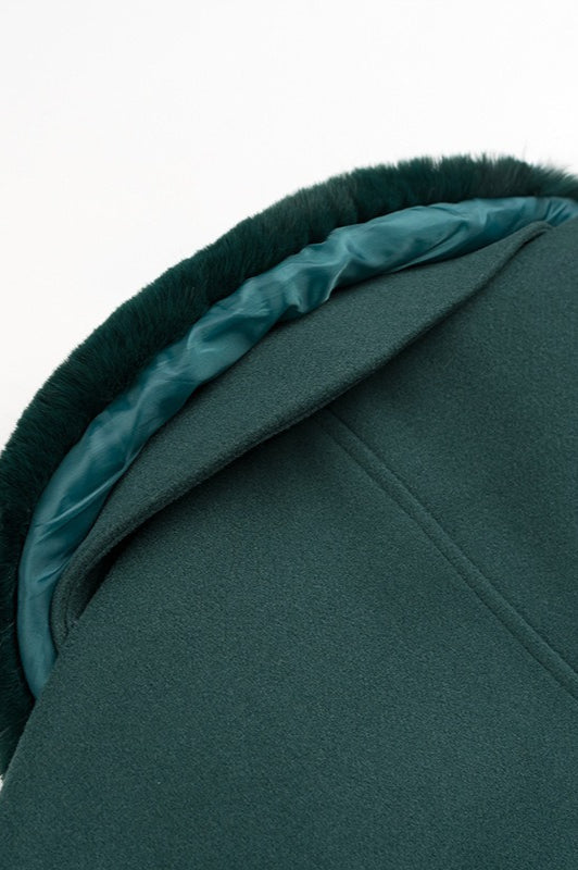 Drune | Abnehmbarer Pelzkragen Wolljacke