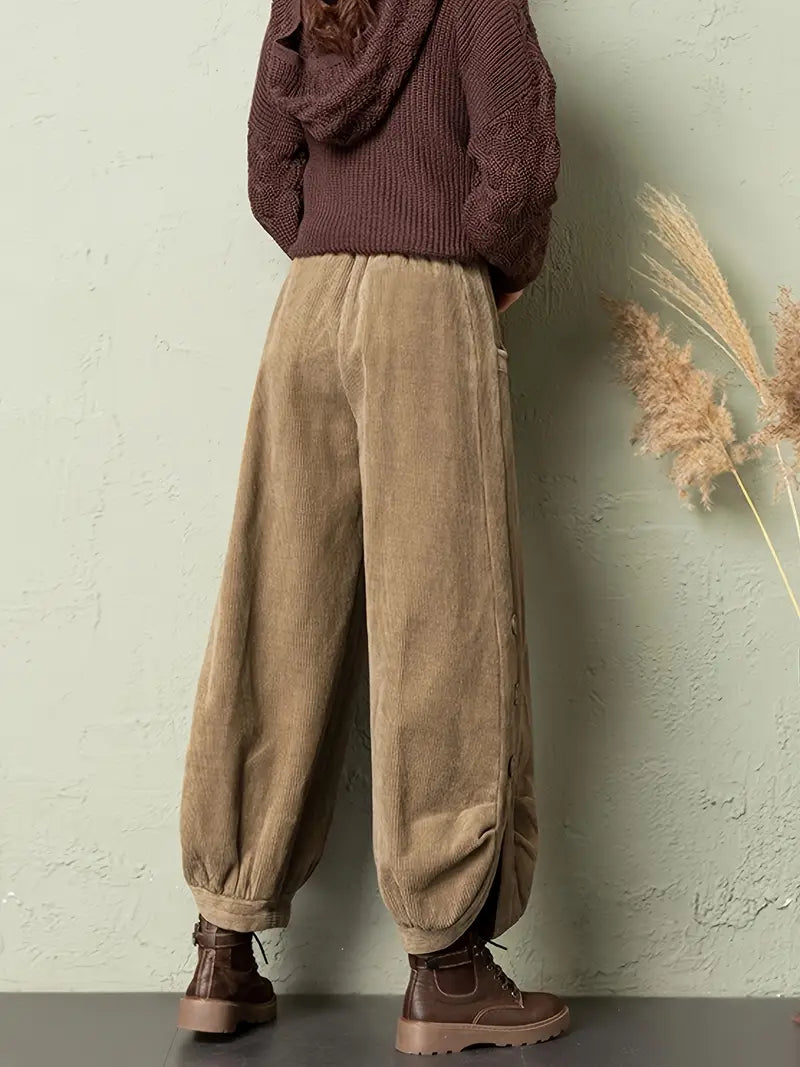 Drune | Plissierte Corduroyhose