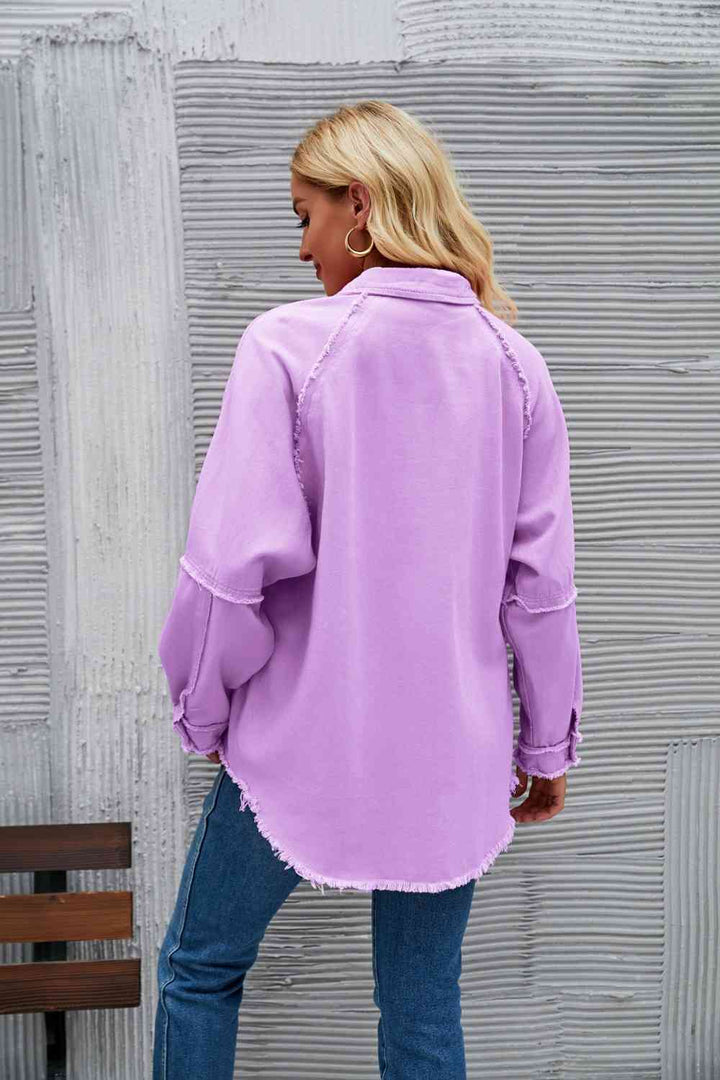 Drune | Raw Hem Kragen Denimjacke