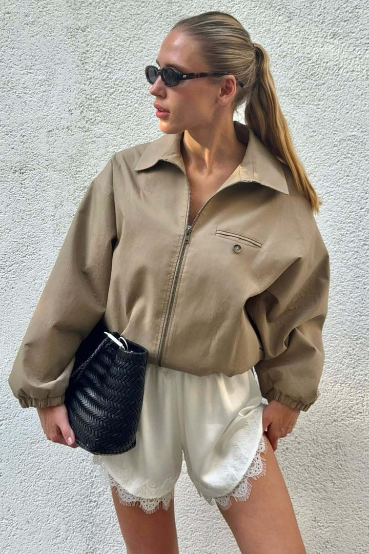 Drune | Up Cropped Khaki Jacke