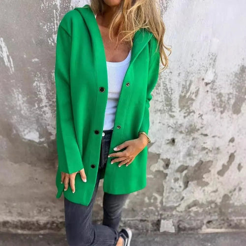 Drune | Lässiger einreihiger Cardigan mit Kapuze