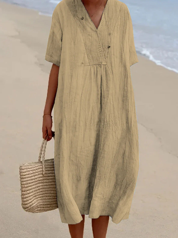 Drune | Sommerkleid Aus Baumwolle Und Leinen