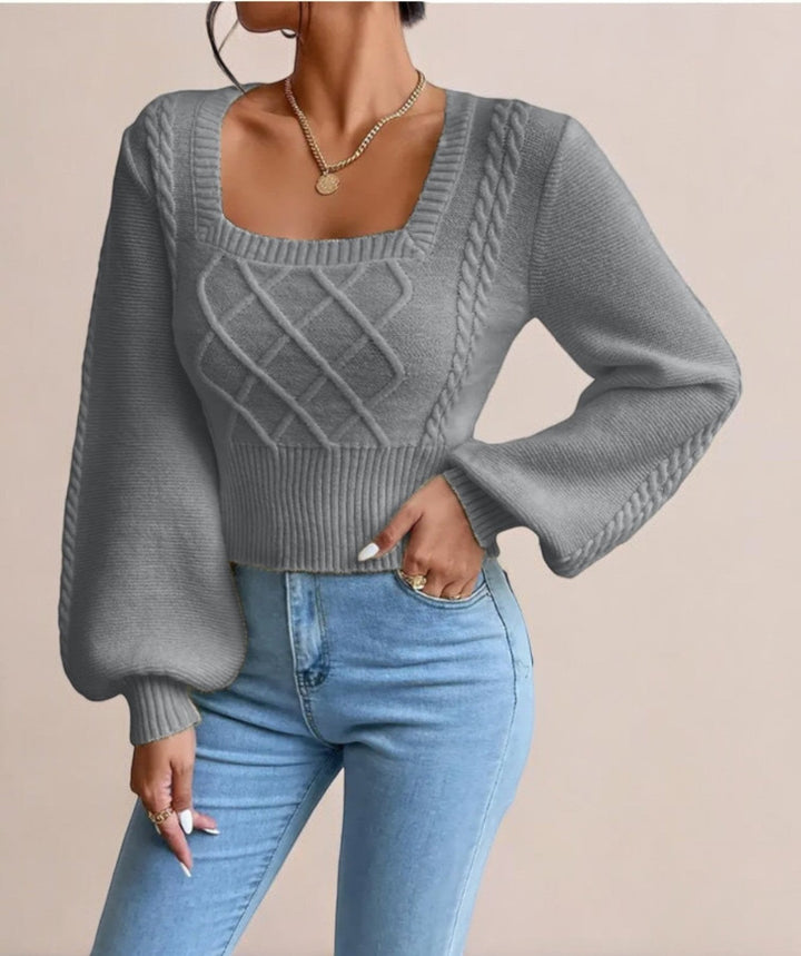 Drune | Damenpullover mit Modernem und Chic Rechteck-Ausschnitt