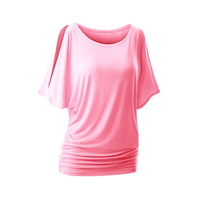 Damen lässiges Oversized-T-Shirt mit raffinierten Rüschendetails Drune