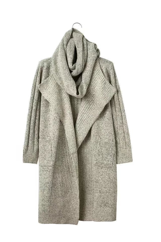Damen Strickmantel mit asymmetrischem Schnitt und lässigem Chic Drune