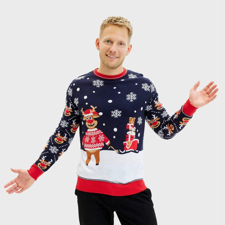 Drune | Der Bringing Christmas Gifts Weihnachts-Pullover - Herren