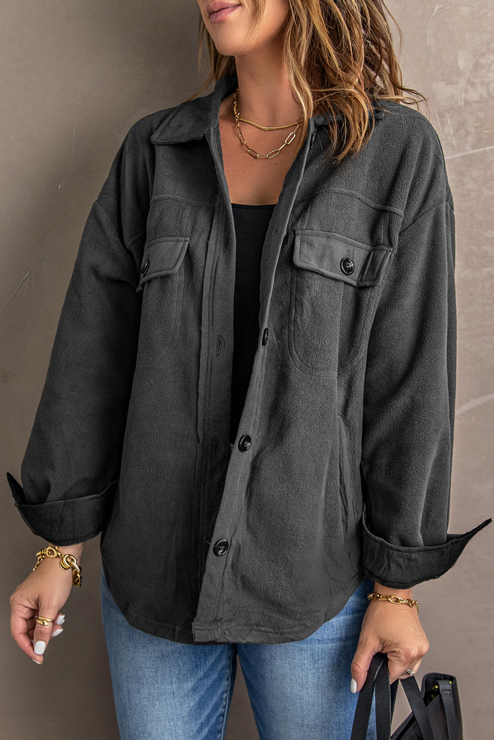 Drune | Casual Fleece Shirtjacke Weich und Warm Perfekt Für Den Alltag