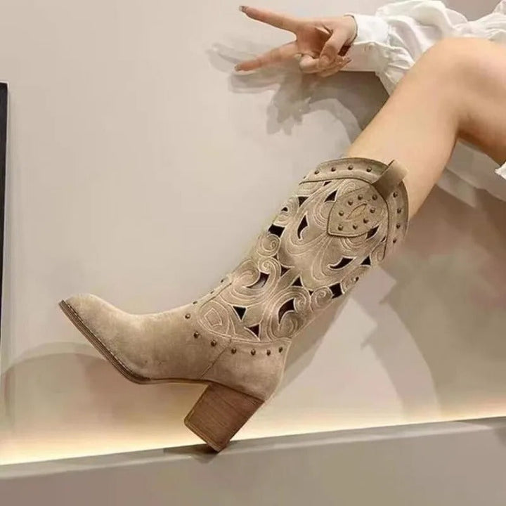 Drune - Bedruckte Cowboystiefel aus Leder