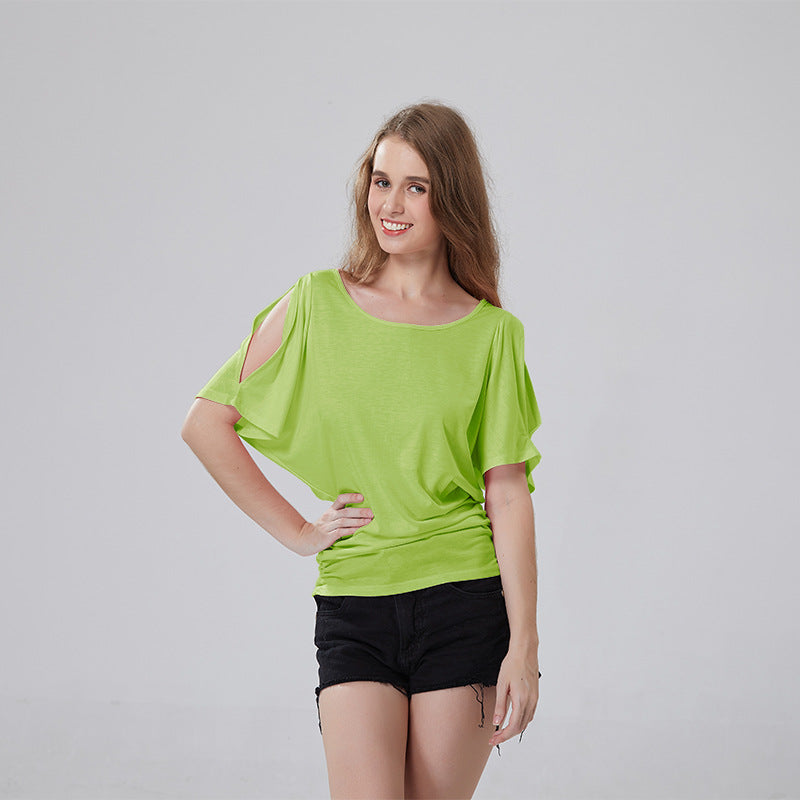 Damen lässiges Oversized-T-Shirt mit raffinierten Rüschendetails Drune