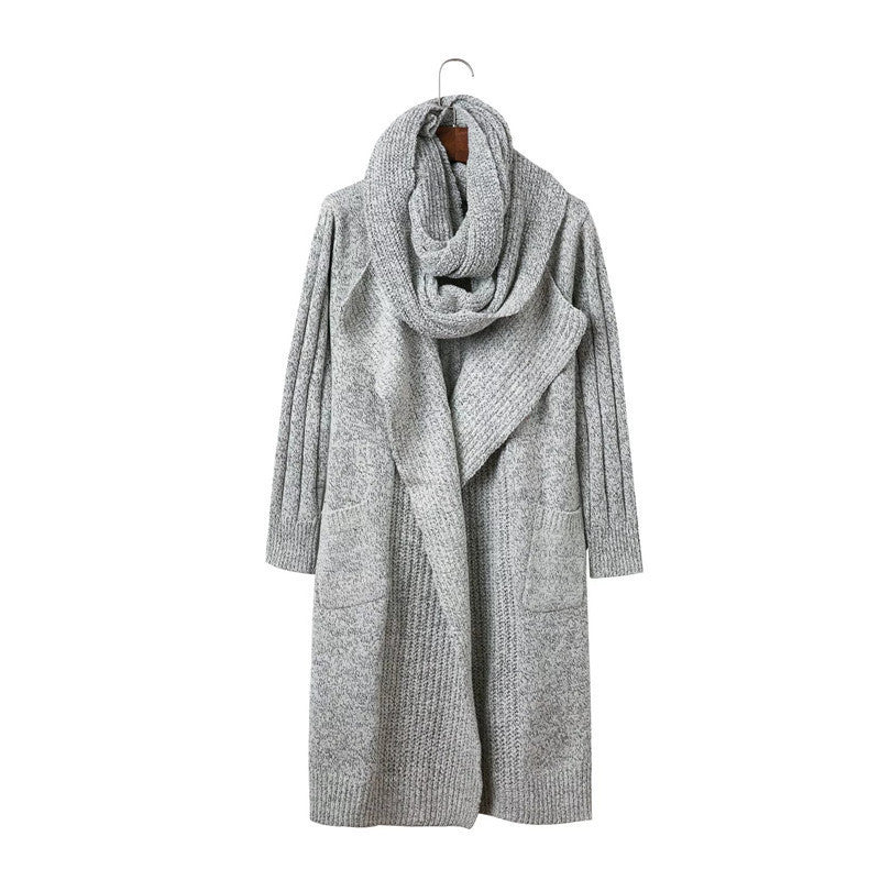 Damen Strickmantel mit Kapuze und gemütlichem Oversized-Schnitt Drune