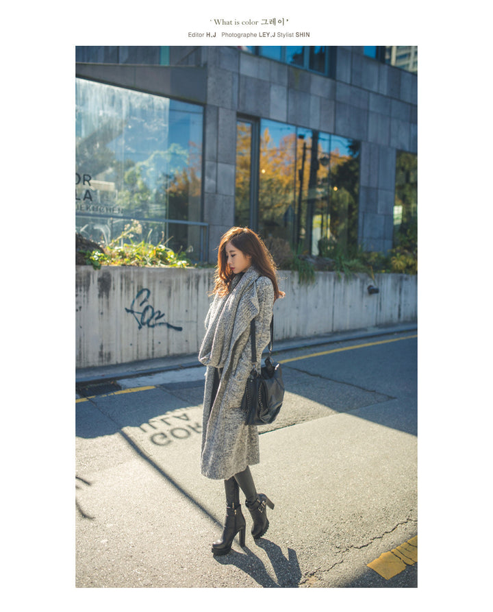 Damen Strickmantel mit asymmetrischem Schnitt und lässigem Chic Drune