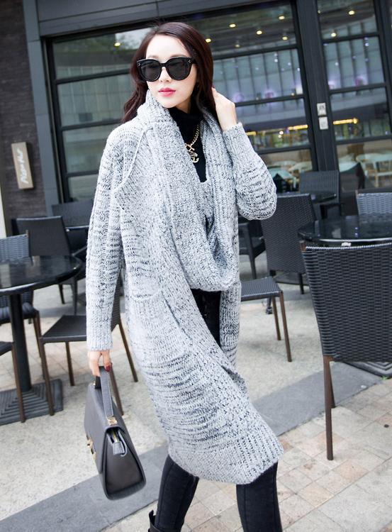 Damen Strickmantel mit asymmetrischem Schnitt und lässigem Chic Drune