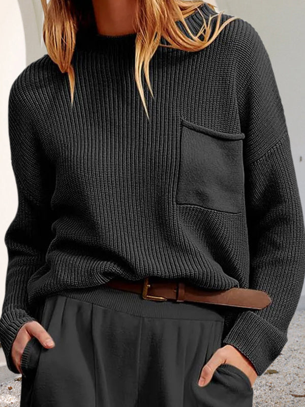 Drune | Gemütlicher, lässiger Strickpullover mit Taschen