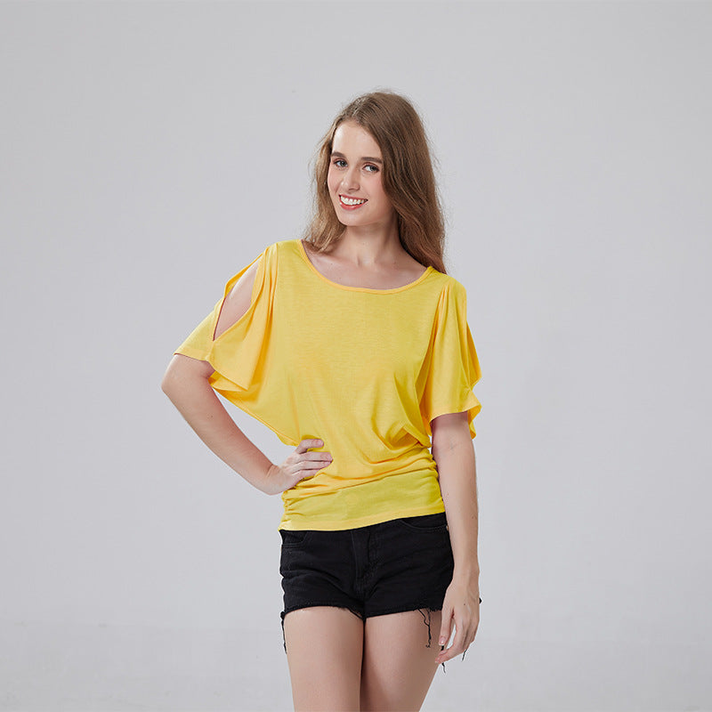 Damen lässiges Oversized-T-Shirt mit raffinierten Rüschendetails Drune