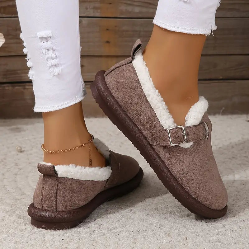Drune | Damen Plüsch-Pantoffeln Mit Runder Zehenkappe
