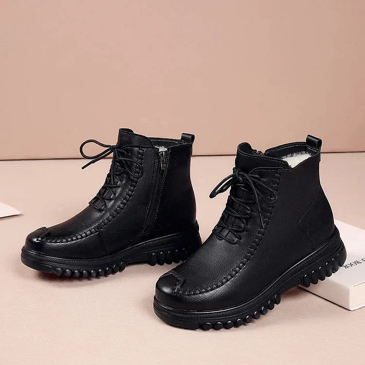 Drune | Damen Warme Leder Martin Stiefel