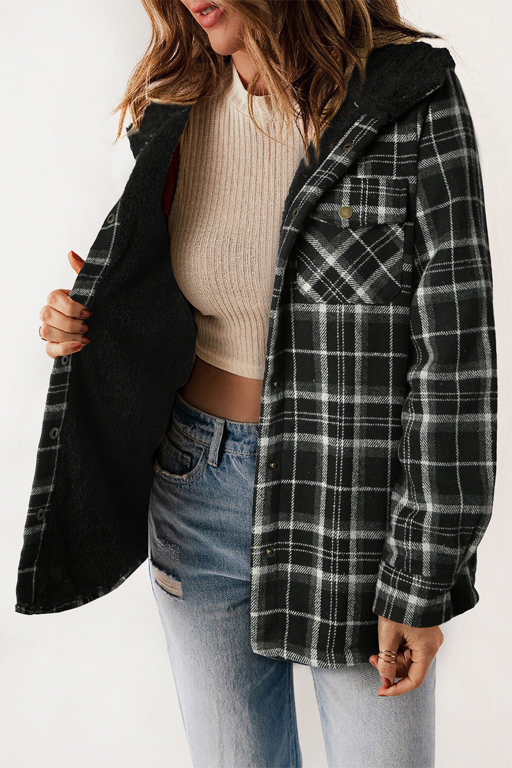 Drune | Gitterjacke mit Plüschfutter Warm und Stilvoll Ideal Für Den Alltag