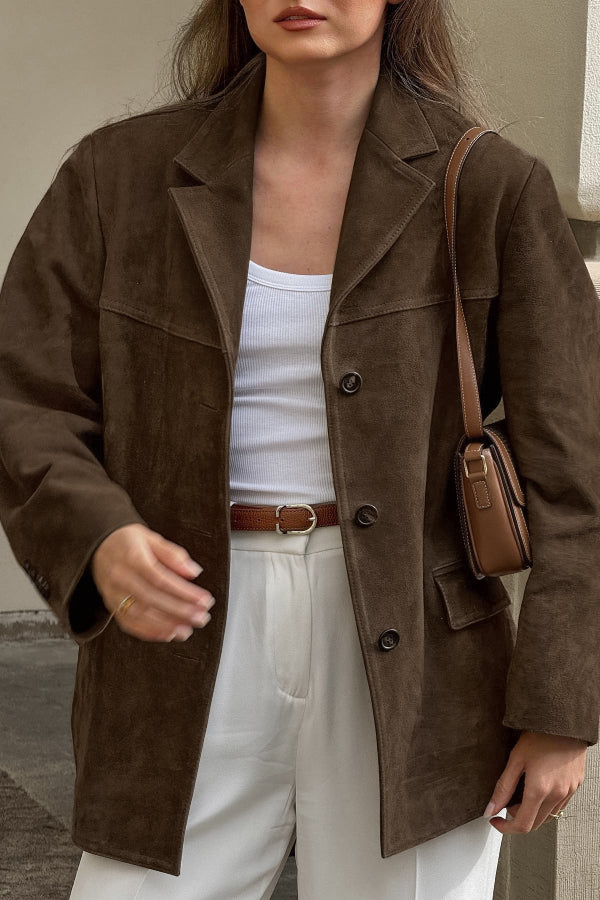 Drune | Vintage Reverslose Wildlederjacke