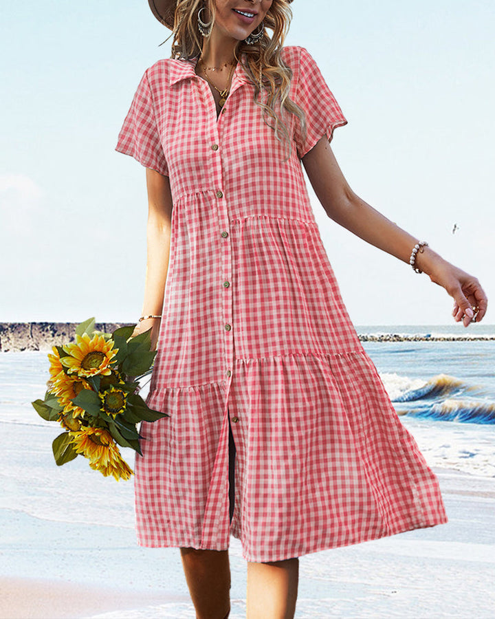 Drune | Lässiges kariertes Hemdkleid