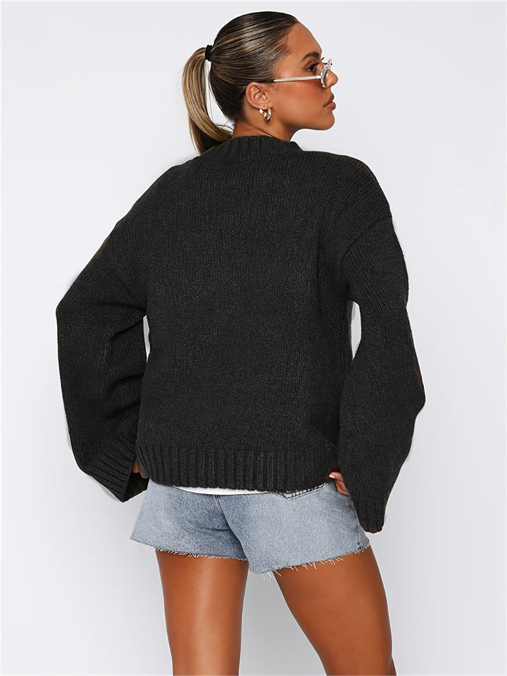 Drune | Baumwollpullover mit langen Ärmeln und gemütlicher, lockerer Passform Pullover Damen - Perfekt für Casual Days