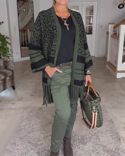 Drune | Cardigan mit Leopardenmuster