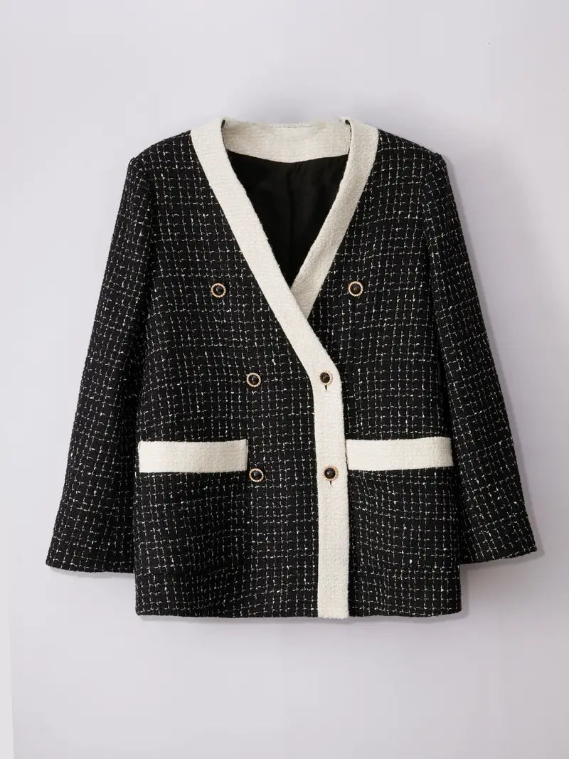 Drune | Gürtel Blazer - Kontrastdesign - Vintage-inspirierte Eleganz