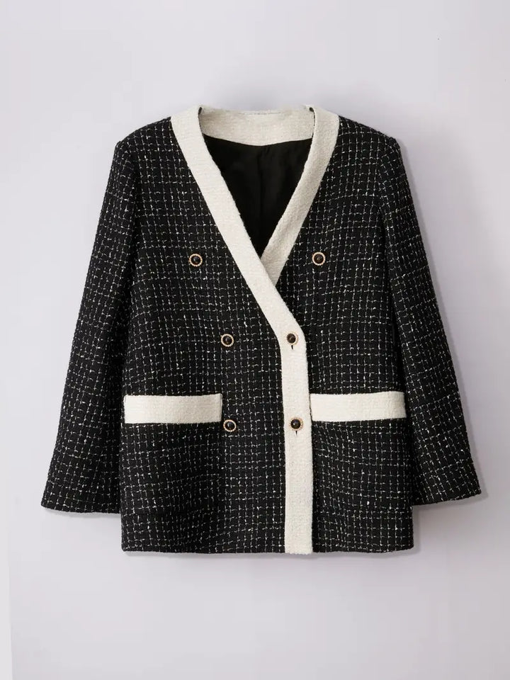 Drune | Gürtel Blazer - Kontrastdesign - Vintage-inspirierte Eleganz