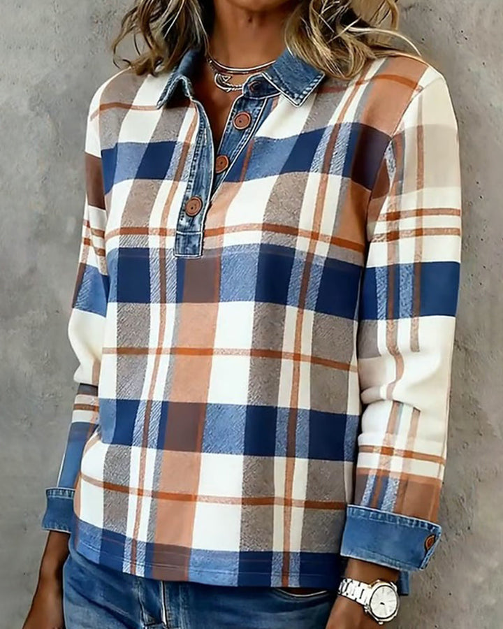 Drune | Lässig Denim Patchwork Kariert
