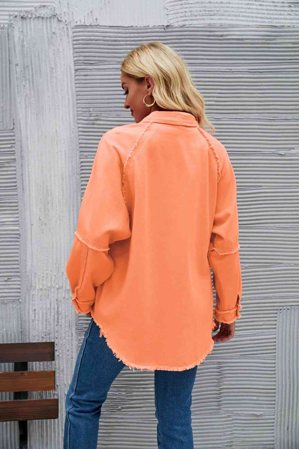 Drune | Raw Hem Kragen Denimjacke