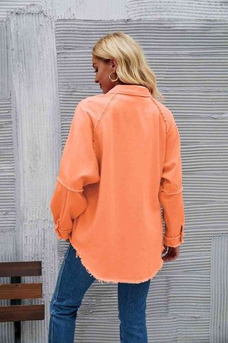 Drune | Raw Hem Kragen Denimjacke